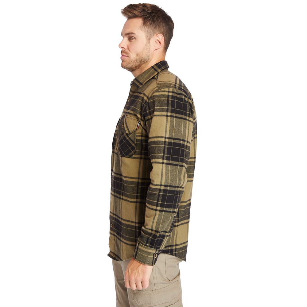 Camisa Timberland Argentina Hombre - Pro® Woodfort Heavyweight Flannel Work - Verde Oliva - USOZDJ-1